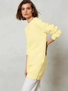 Image of Mint Velvet Yellow Zip Long Sweatshirt, Yellow, Size L, Women