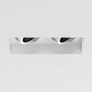 Image of Trimless Square Twin Adjustable 2 Light Downlight Matt White, GU10