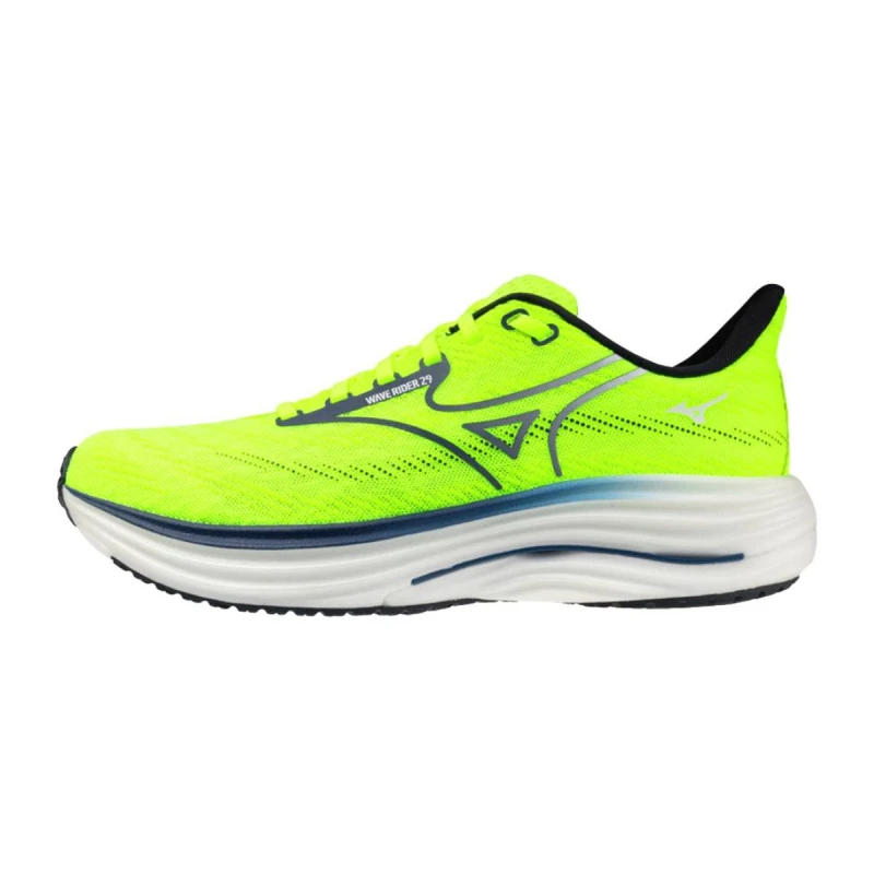 Image of Mizuno Wave Rider 29 Yellow Green SS26 Shoes, Size 41 - EUR