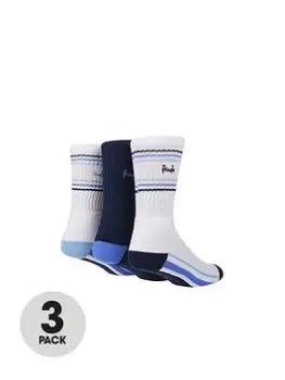 Image of Pringle 3Pk Sport Sock Socks - White/Blue