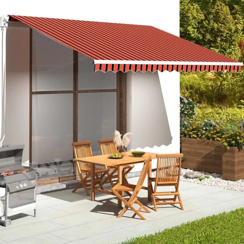 Image of VIDAXL Replacement Fabric for Awning Orange and Brown 4.5x3.5 m Vidaxl 8720286150511
