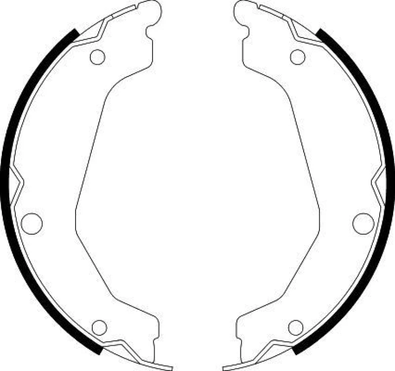 Image of HELLA Handbrake shoes HELLA 8DA 355 050-051