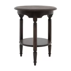 image of Gallery Interiors Melody Side Table in Dark Wood