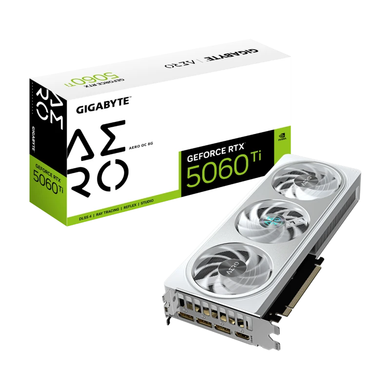 Image of Gigabyte GeForce RTX 5060 Ti AERO OC 8GB Graphics Card - GV-N506TAERO OC-8GD