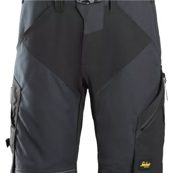 image of Snickers FlexiWork Work Shorts+ - Steel Grey/Black - 44