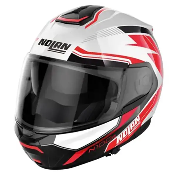 Image of Nolan N100-6 Surveyor N-COM 023 Metal White (Red Black) Modular Helmet Size 3XL