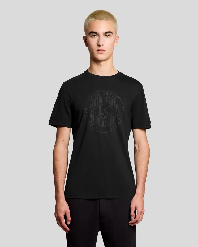 Image of Lyle & Scott Mens Sports Redefined Graphic Logo T-Shirt in Black