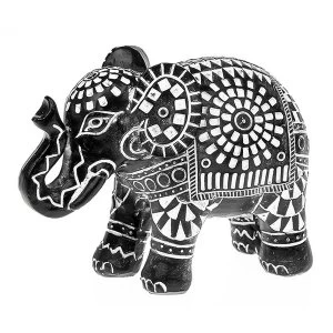 image of Aztec Elephant Black Small Ornament