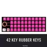 image of Tai-Hao TPR Rubber Backlit Double Shot 42 Keys Neon Pink