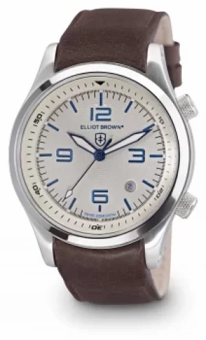 image of Elliot Brown Mens Canford Brown Leather White Dial 202-001- Watch