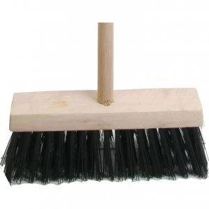 image of Faithfull Blue PVC Flat Broom 13" + Handle 13"