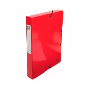 image of Iderama Elasticated Box File A4 40mm, 600gsm, Red, Pack of 8