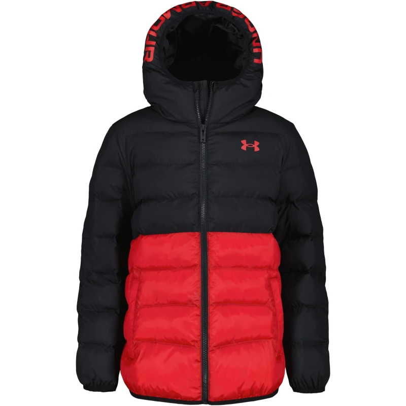 Image of Under Armour Kids Lightweight Puffer Jacket Black/Red male 3 - 4 Years