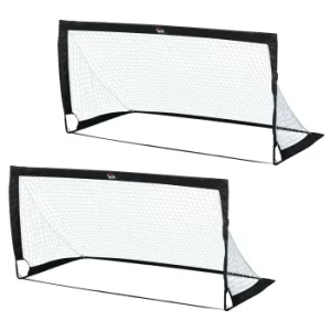 image of HOMCOM Steel Frame Weather Resistant Football Goal Sports Black