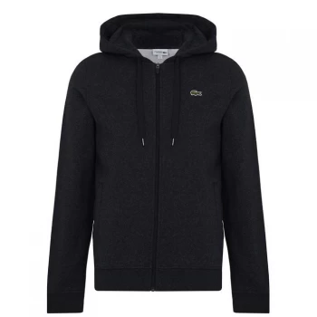 Image of Lacoste Logo Zip Hoodie - Dark Grey H88