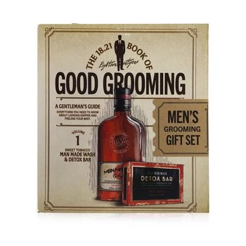 image of 18.21 Man MadeBook of Good Grooming Gift Set Volume 1: Sweet Tobacco (Wash 532ml + Detox Bar 198g) 2pcs