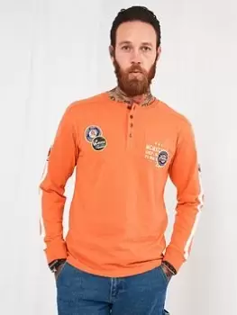 Image of Joe Browns Road Trip Henley - Orange, Size 2XL, Men