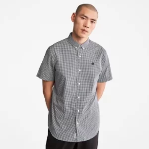 Image of Timberland Suncook River Short-sleeve Poplin Shirt For Men In Navy Dark Blue, Size S