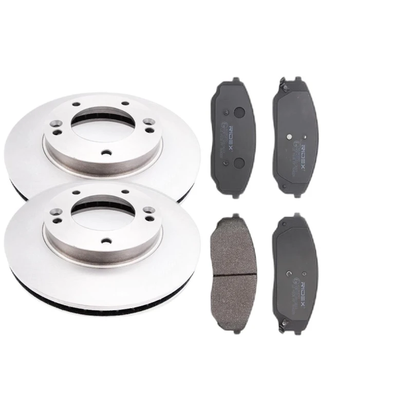 Image of RIDEX 3405B2762 Brake disc and pads set Front Axle, Brake Disc Type: internally vented, with acoustic wear warning Brake Set,disc brakes (3405)
