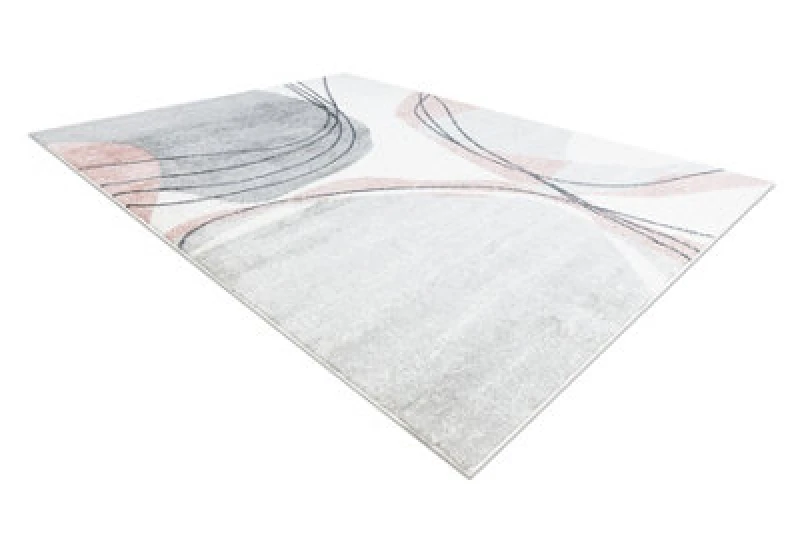 Image of RugsX Carpet Fusion 5868 White / Dark Pink - Lines, Modern, Abstract 80X150 Cm