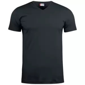 Image of Clique Unisex Adult Basic Knitted V Neck T-Shirt (S) (Black)