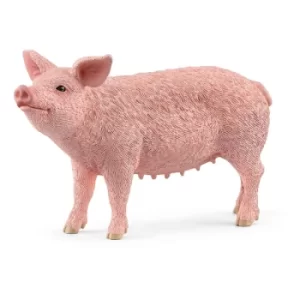 image of SCHLEICH Farm World Pig Toy Figure, 3 to 8 Years, Pink (13933)