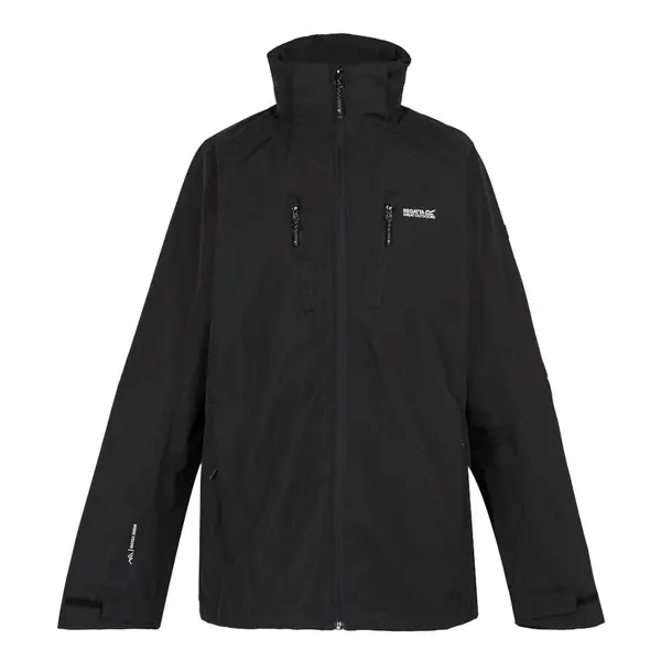 Image of Regatta Mens Calderdale V Full Zip Waterproof Jacket L - Chest 41-42' (104-106.5cm) Black RMW403-800-L