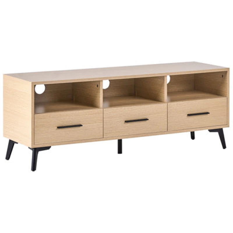 Image of Beliani TV Stand Kitimat Light Brown
