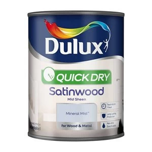 Image of Dulux Quick Dry Mineral Mist Satinwood Mid Sheen Paint 750ml