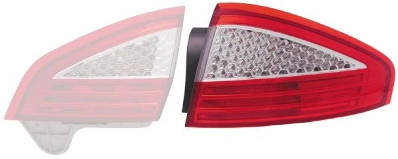 Image of HELLA 9EL 176 575-011 Rear light Outer section, without bulb holder, Left, PY21W, without bulbs Combination Rearlight (391)