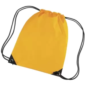 image of Bagbase Premium Gymsac Water Resistant Bag (11 Litres) (Pack Of 2) (One Size) (Gold)