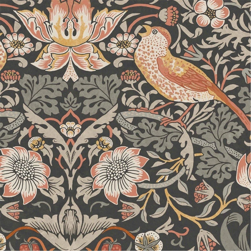 Image of William Morris at Home Strawberry Thief Charcoal Charcoal unisex one size