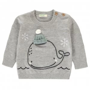 Benetton Whale Knit Jumper - 501 Grey