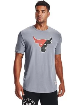 Image of Under Armour Training Project Rock Training Dept T-Shirt - , Grey Size XL Men