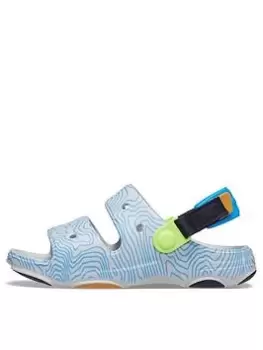 Image of Crocs All Terrain Topographic Sandal Kids Sandal, Navy, Size 12 Younger