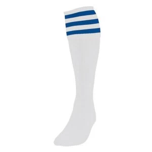 image of Precision 3 Stripe Football Socks Boys White/Royal