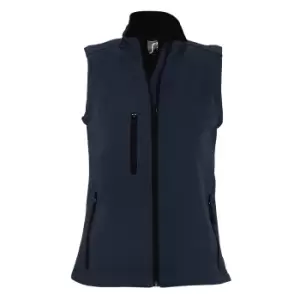 image of SOLS Womens/Ladies Rallye Soft Shell Bodywarmer Jacket (S) (French Navy)