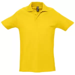 Image of SOLS Mens Spring II Short Sleeve Heavyweight Polo Shirt (L) (Gold)