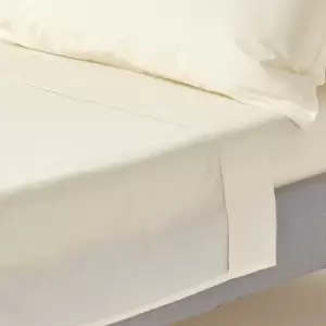 Image of Cream Egyptian Cotton Flat Sheet 200 Thread Count, King - Cream - Cream - Homescapes