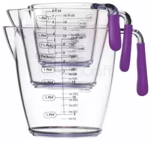 Image of 3 Piece Purple Acrylic Measuring Jug Set