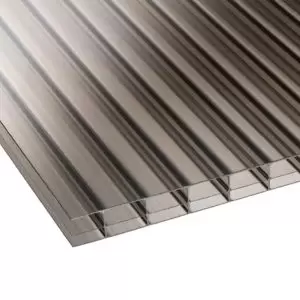 Image of Corotherm Bronze Effect Polycarbonate Multiwall Multiwall Roofing Sheet (L)2.5M (W)1050mm (T)16mm Of 5