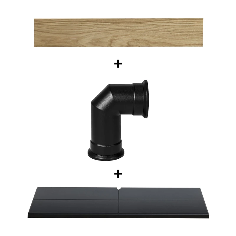 Image of Adam Oak Beam Hearth & Stove Pipe Set 25296