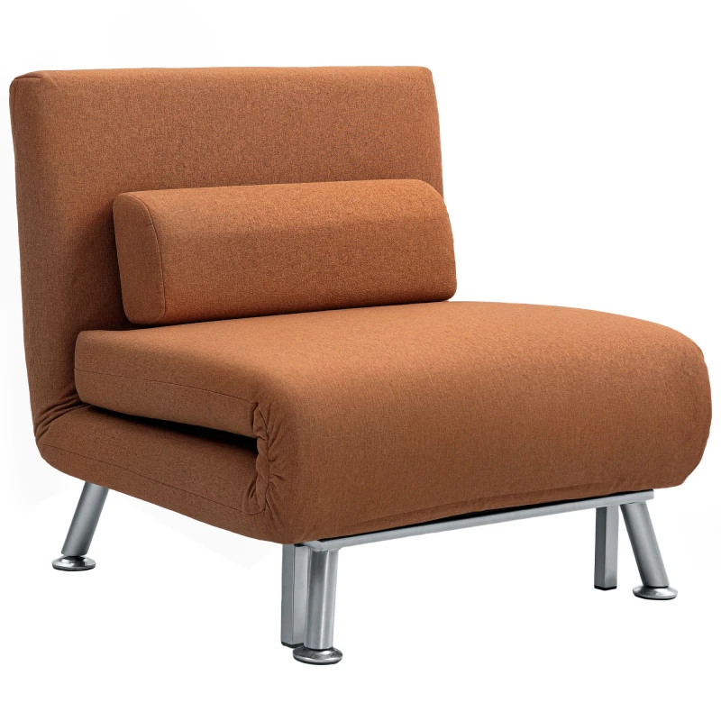 Image of HOMCOM Single Folding 5 Position Convertible Sleeper Chair Bed - Coffee TJ Hughes Brown 5061025095025