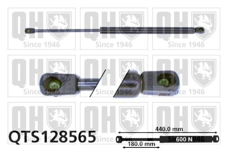Image of QUINTON HAZELL Tailgate strut QUINTON HAZELL QTS128565