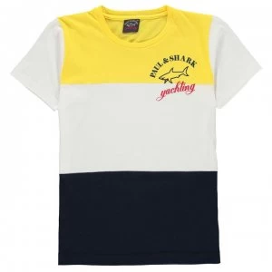 Paul And Shark Junior Boys Colour Block T Shirt - Yellow 538