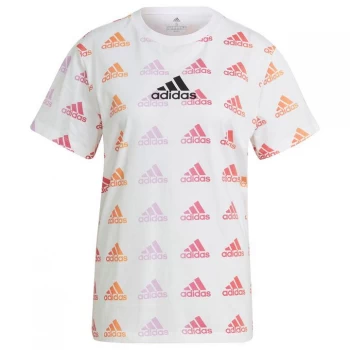 Image of adidas Fav AOP Tee - White/Black