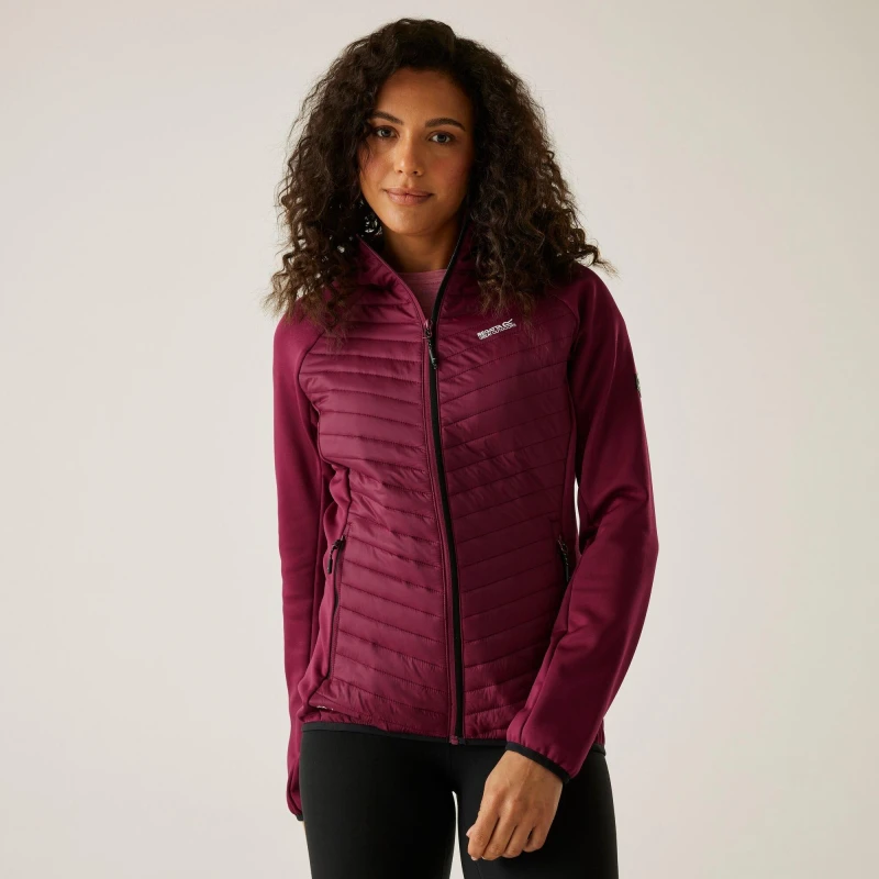 Image of Regatta Womens Andreson Hybrid Water-Repellent Jacket Dark Pimento female 8