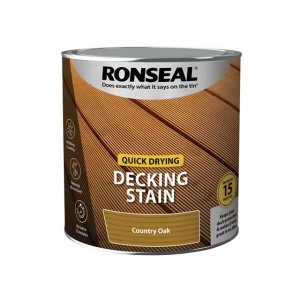 Ronseal Quick Drying Decking Stain Country Oak 2.5 litre