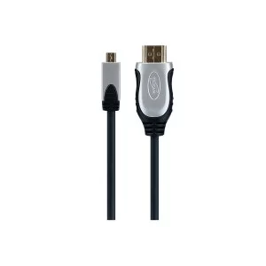 image of Maplin Premium HDMI 2.0 to Micro HDMI Cable - Black, 3m