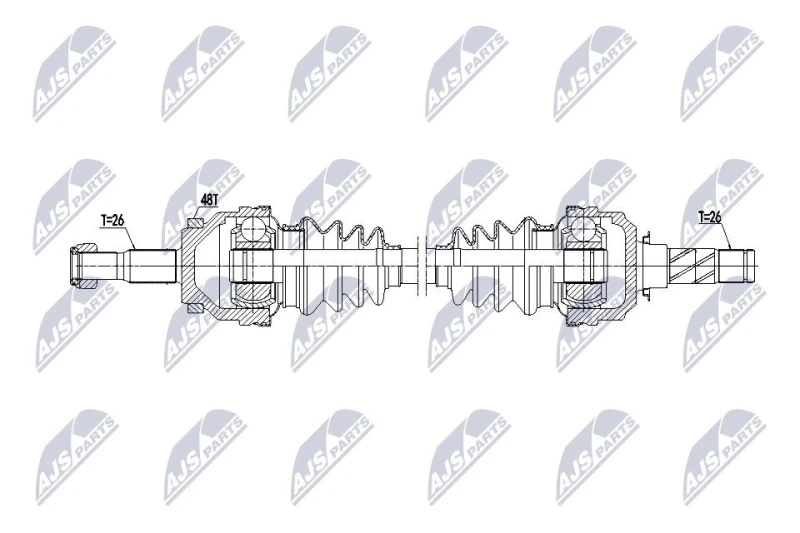 Image of NTY NPW-VV-173 Drive shaft Rear Axle Left Drive Shaft (13)